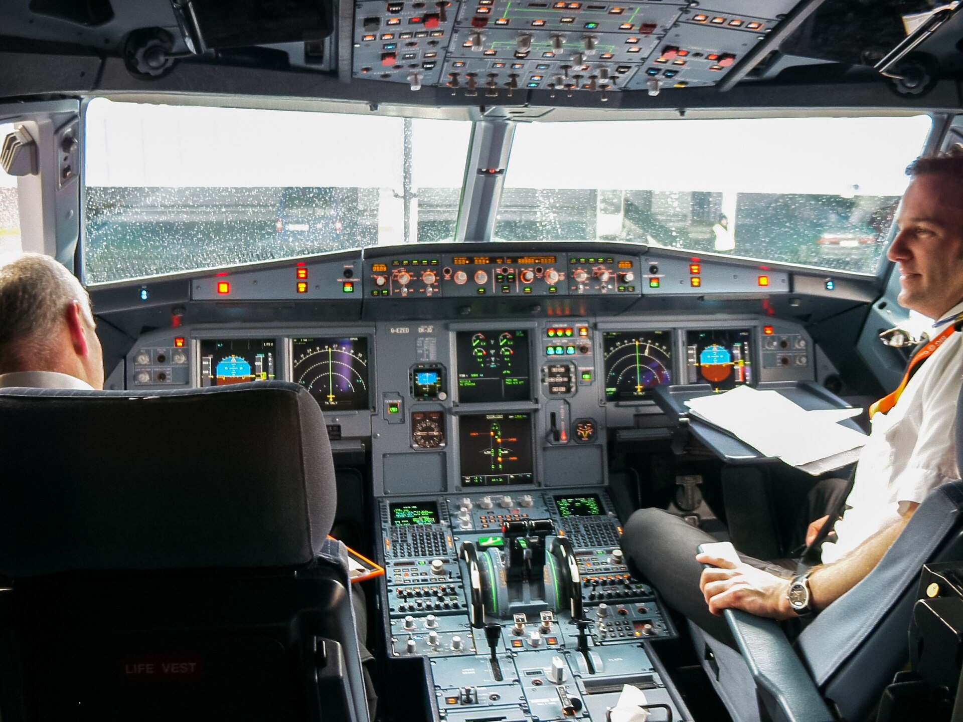 Flight deck at dusk