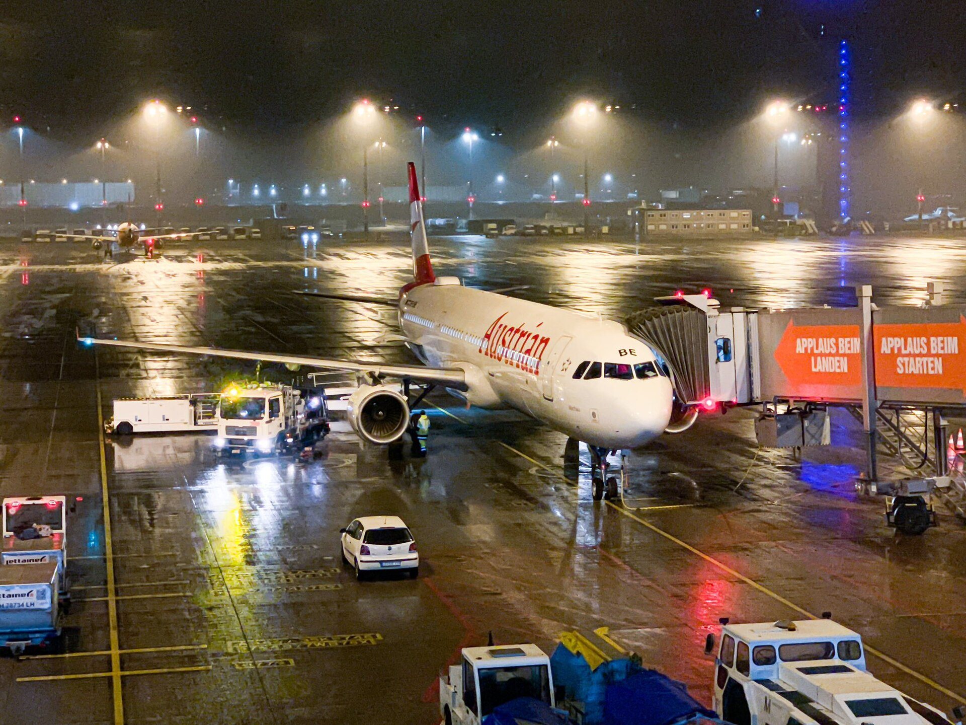 Apron at night